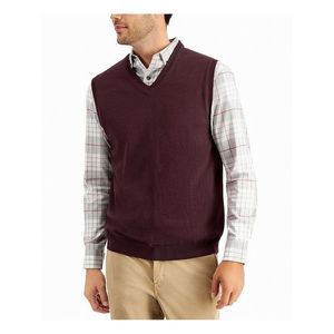CLUBROOM Mens Burgundy Vest Jacket 3XL